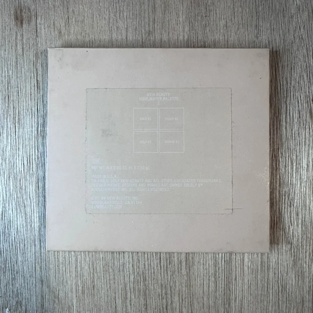 KKW Beauty Highlighter Palette 2 Gold Peach Bronze Shimmer